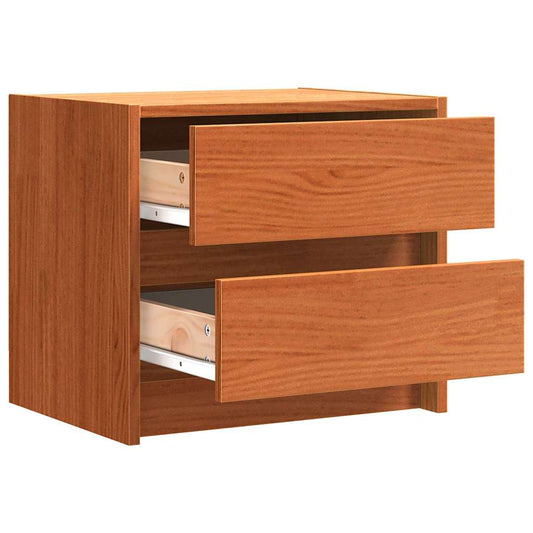 vidaXL Κομοδίνα με συρτάρι Κερωτό καφέ 40 x 30.5 x 35.5 εκ Ξύλο Πεύκου