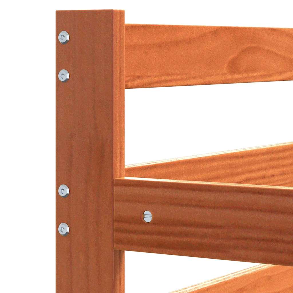 vidaXL Κρεβάτι Ημέρας με κεφαλάρι Κερωτό καφέ Στερεά ξυλεία πεύκου