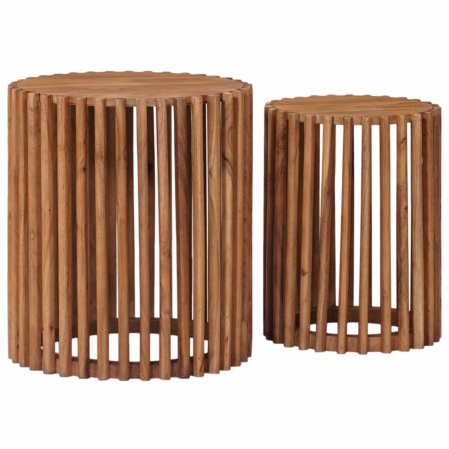 vidaXL Χειροποίητο Σετ Τραπεζιών 2 pcs Καφέ Τίκ 40 x 40 x 45 cm