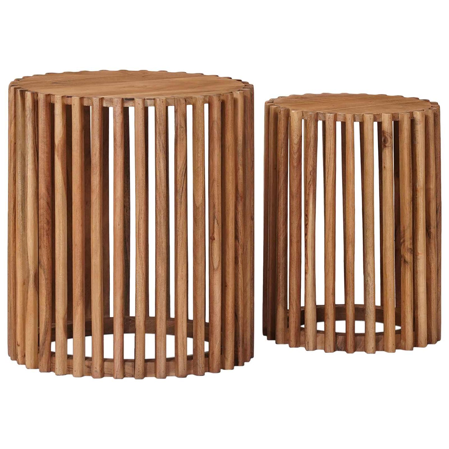 vidaXL Χειροποίητο Σετ Τραπεζιών 2 pcs Καφέ Τίκ 40 x 40 x 45 cm