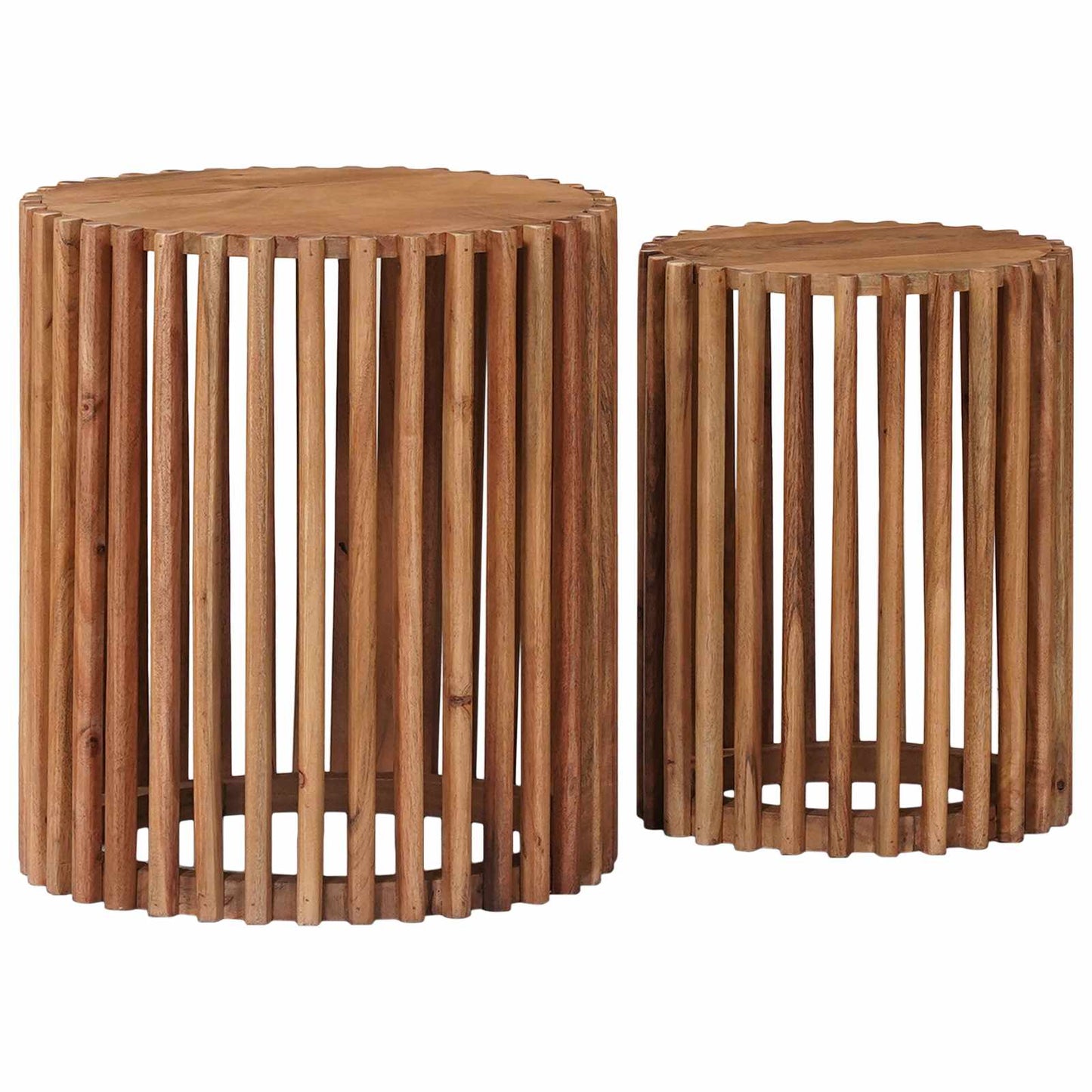 vidaXL Χειροποίητο Σετ Τραπεζιών 2 pcs Καφέ Τίκ 40 x 40 x 45 cm