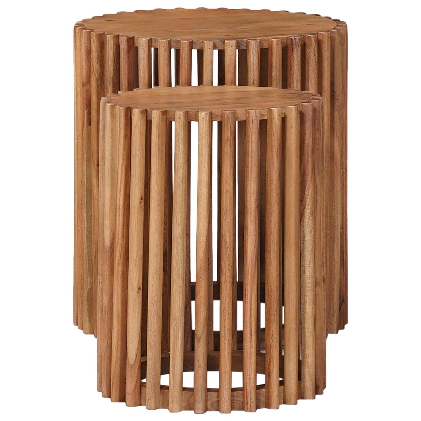 vidaXL Χειροποίητο Σετ Τραπεζιών 2 pcs Καφέ Τίκ 40 x 40 x 45 cm