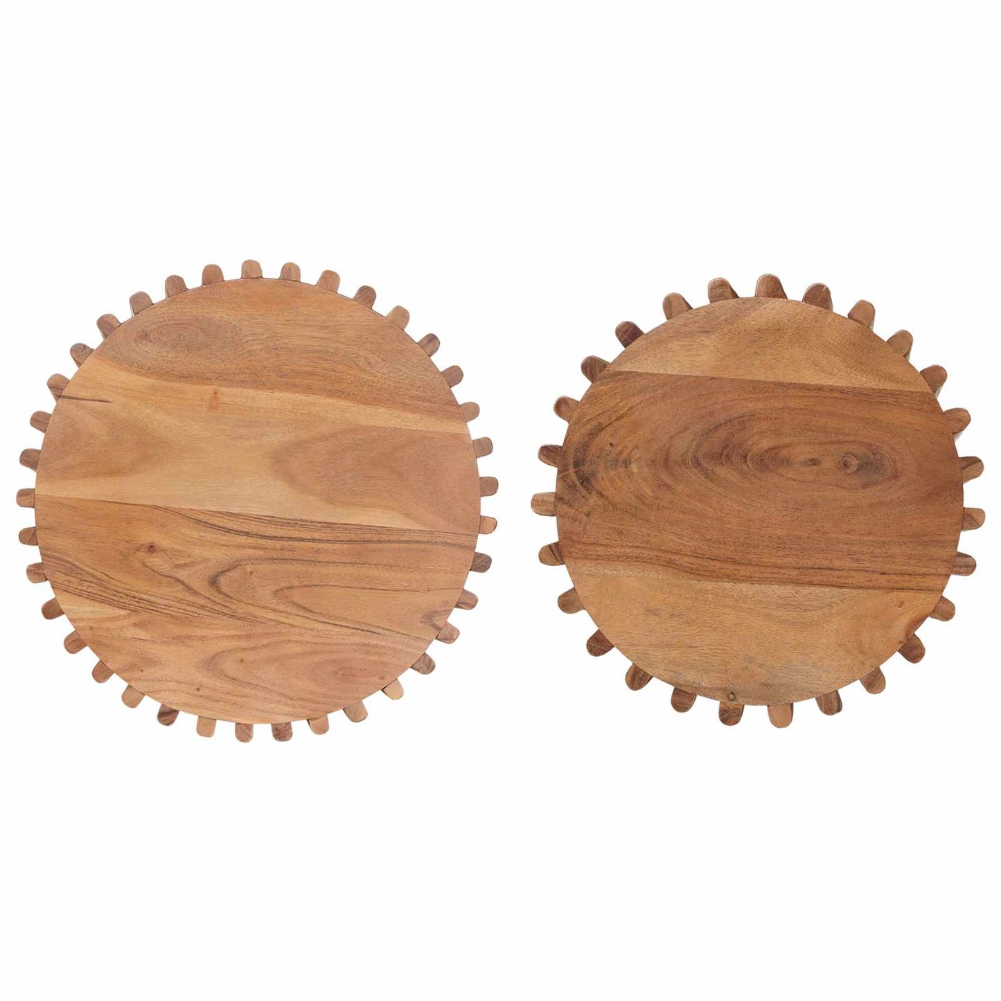 vidaXL Χειροποίητο Σετ Τραπεζιών 2 pcs Καφέ Τίκ 40 x 40 x 45 cm