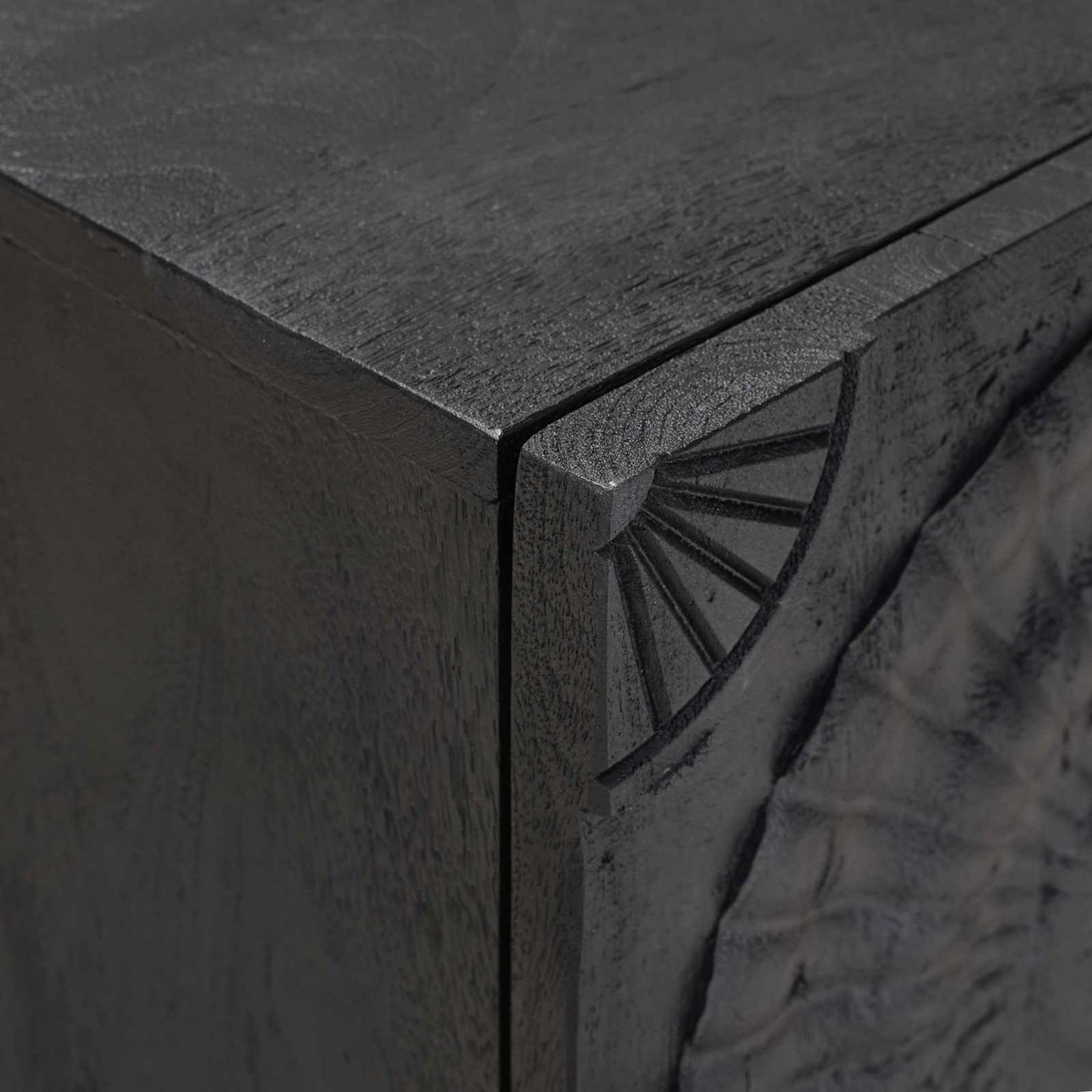 vidaXL Χειροποίητο Κομοδίνο Μαύρο 40 x 30 x 50 cm Στερεό ξύλο μάνγκο