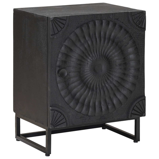 vidaXL Χειροποίητο Κομοδίνο Μαύρο 40 x 30 x 50 cm Στερεό ξύλο μάνγκο