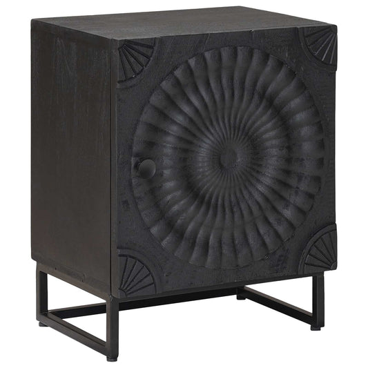 vidaXL Χειροποίητο Κομοδίνο Μαύρο 40 x 30 x 50 cm Στερεό ξύλο μάνγκο