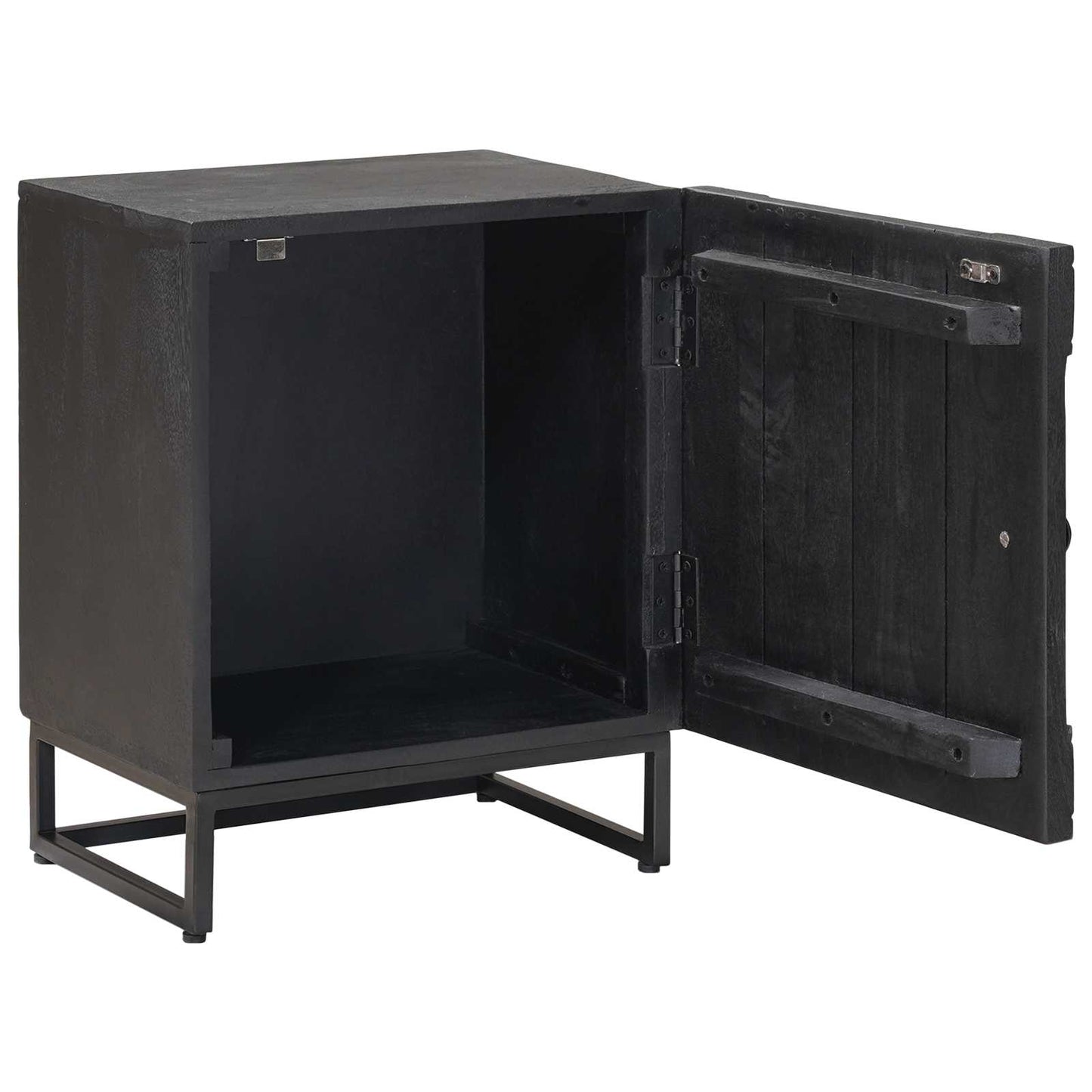 vidaXL Χειροποίητο Κομοδίνο Μαύρο 40 x 30 x 50 cm Στερεό ξύλο μάνγκο
