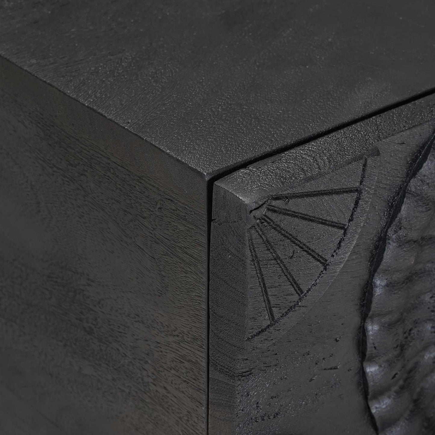 vidaXL Χειροποίητο Κομοδίνο Μαύρο 40 x 30 x 20 εκ Στερεό ξύλο μάνγκο