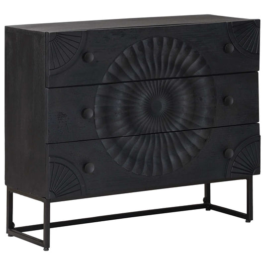 vidaXL Ντουλάπι με Συρτάρια με συρτάρι Μαύρο 75 x 30 x 65 εκ