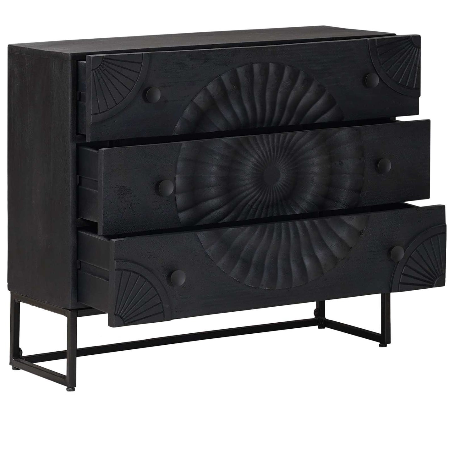 vidaXL Ντουλάπι με Συρτάρια με συρτάρι Μαύρο 75 x 30 x 65 εκ