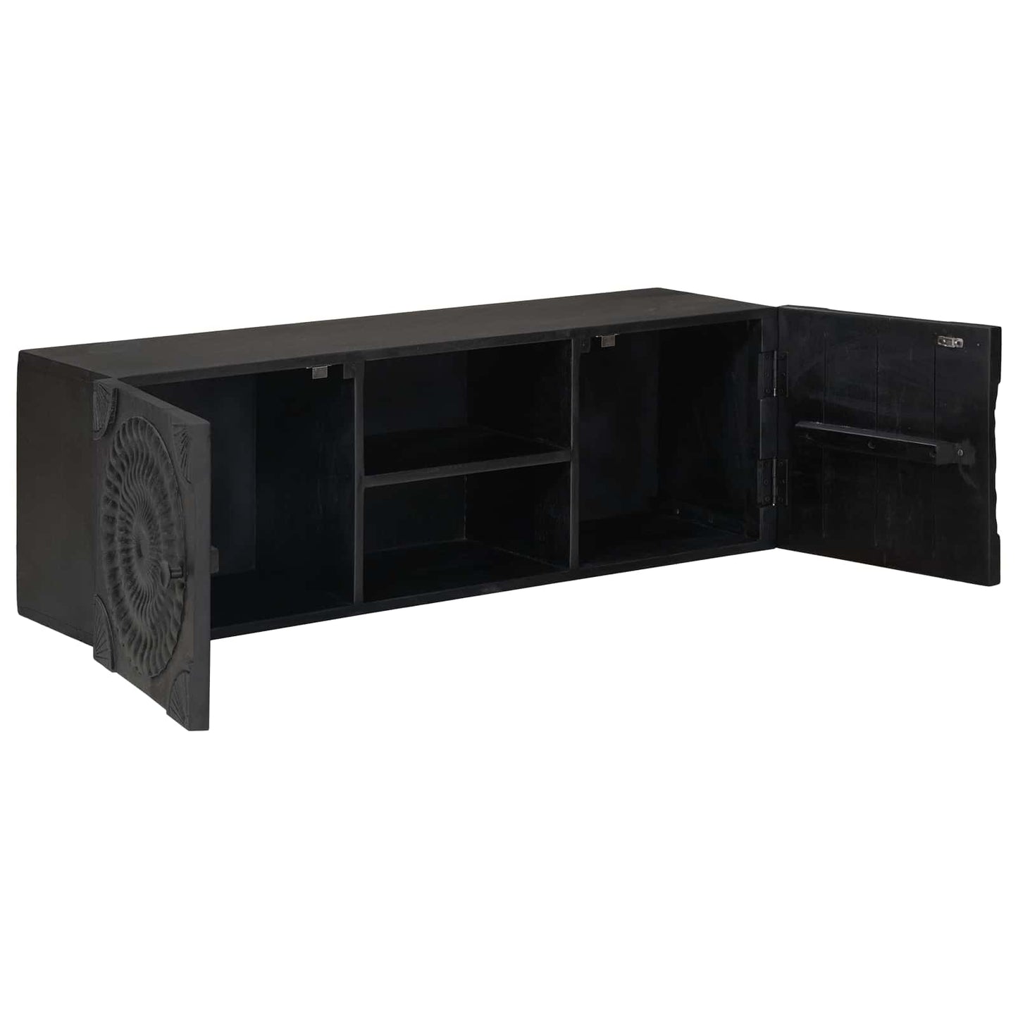 vidaXL Ντουλάπι TV με ράφι με αποθήκευση Μαύρο 105 x 30 x 35 εκ