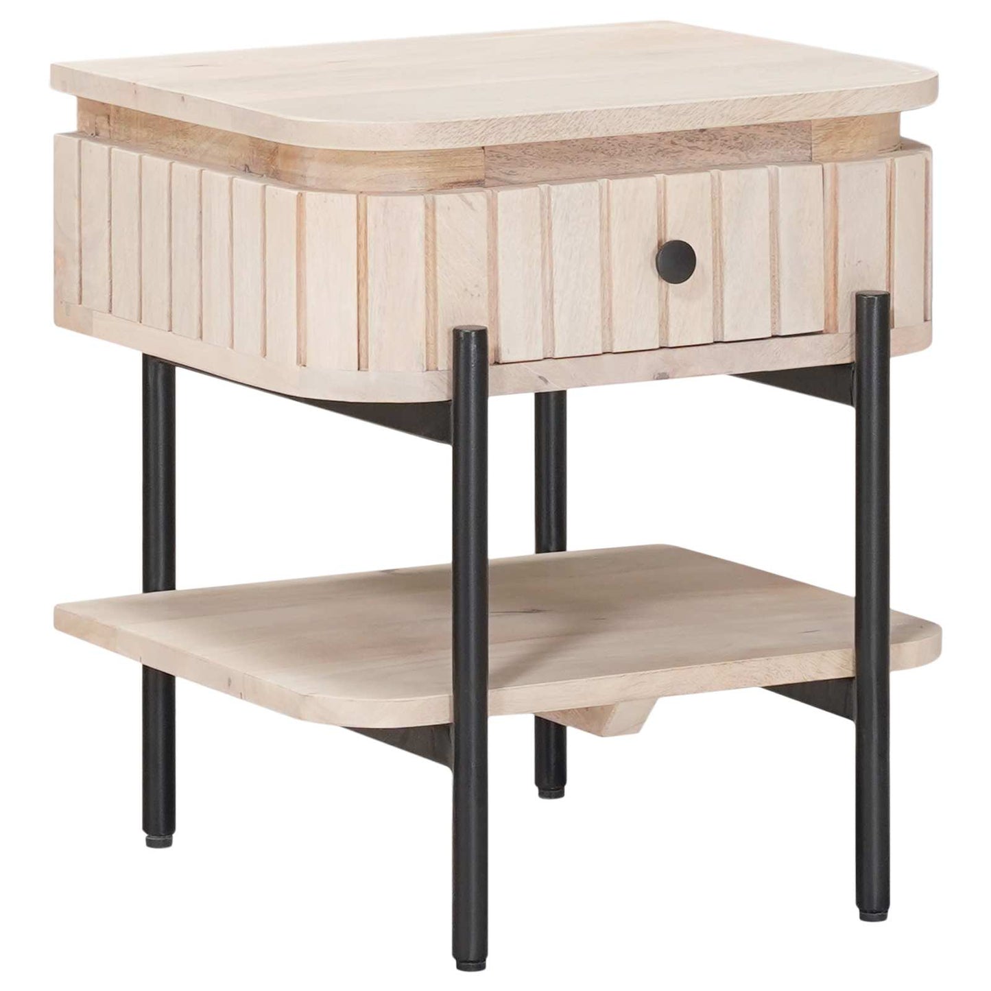 vidaXL Χειροποίητο Κομοδίνο Λευκό 40 x 35 x 45 εκ. Στερεό ξύλο μάνγκο