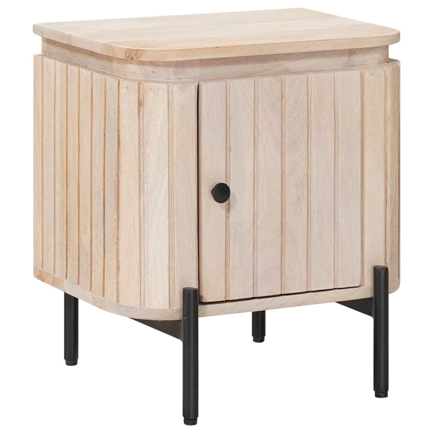 vidaXL Χειροποίητο Κομοδίνο Λευκό 40 x 30 x 45 cm Στερεό ξύλο μάνγκο