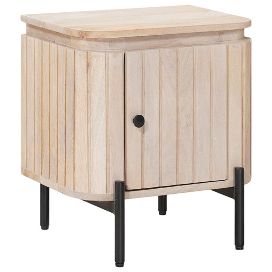 vidaXL Χειροποίητο Κομοδίνο Λευκό 40 x 30 x 45 cm Στερεό ξύλο μάνγκο