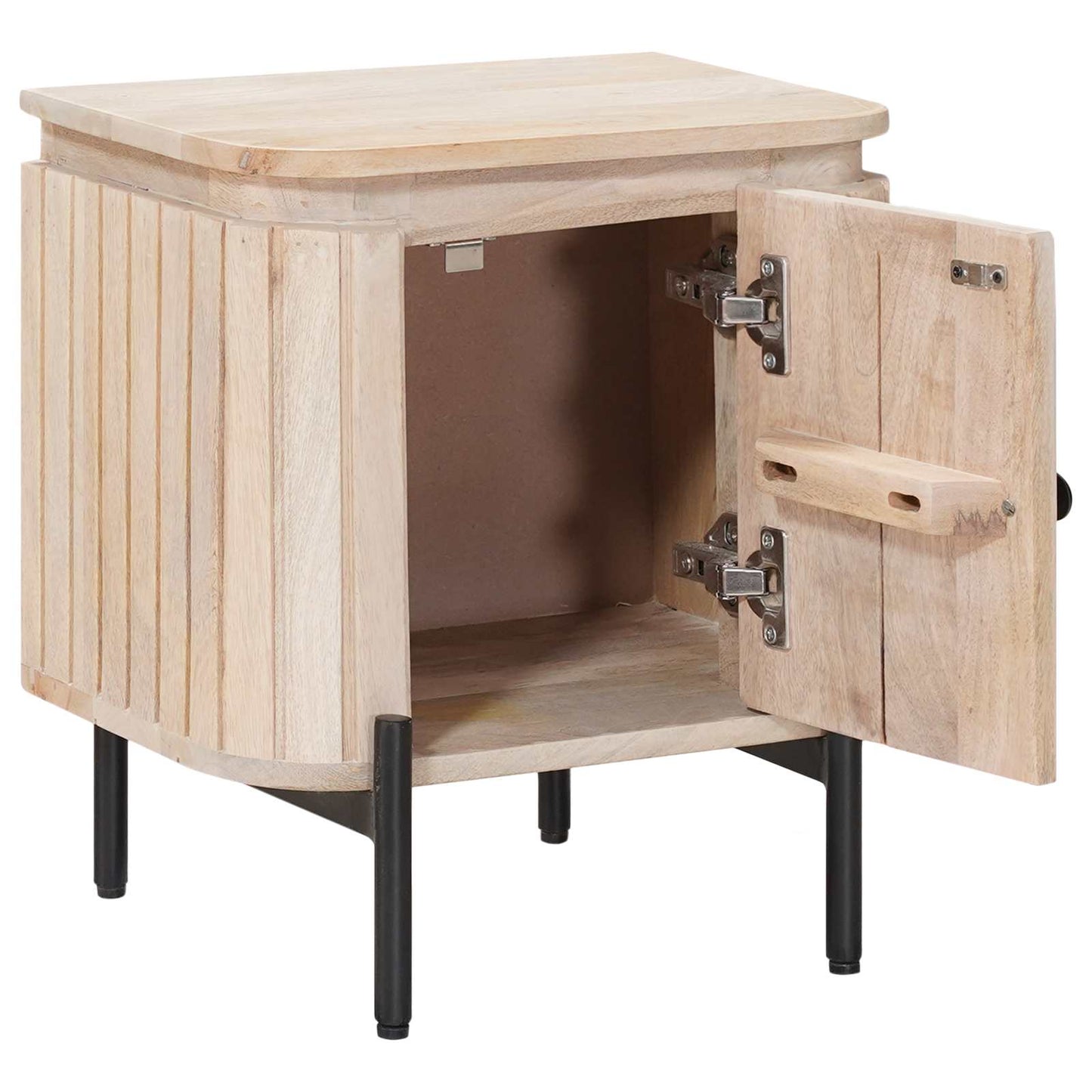 vidaXL Χειροποίητο Κομοδίνο Λευκό 40 x 30 x 45 cm Στερεό ξύλο μάνγκο