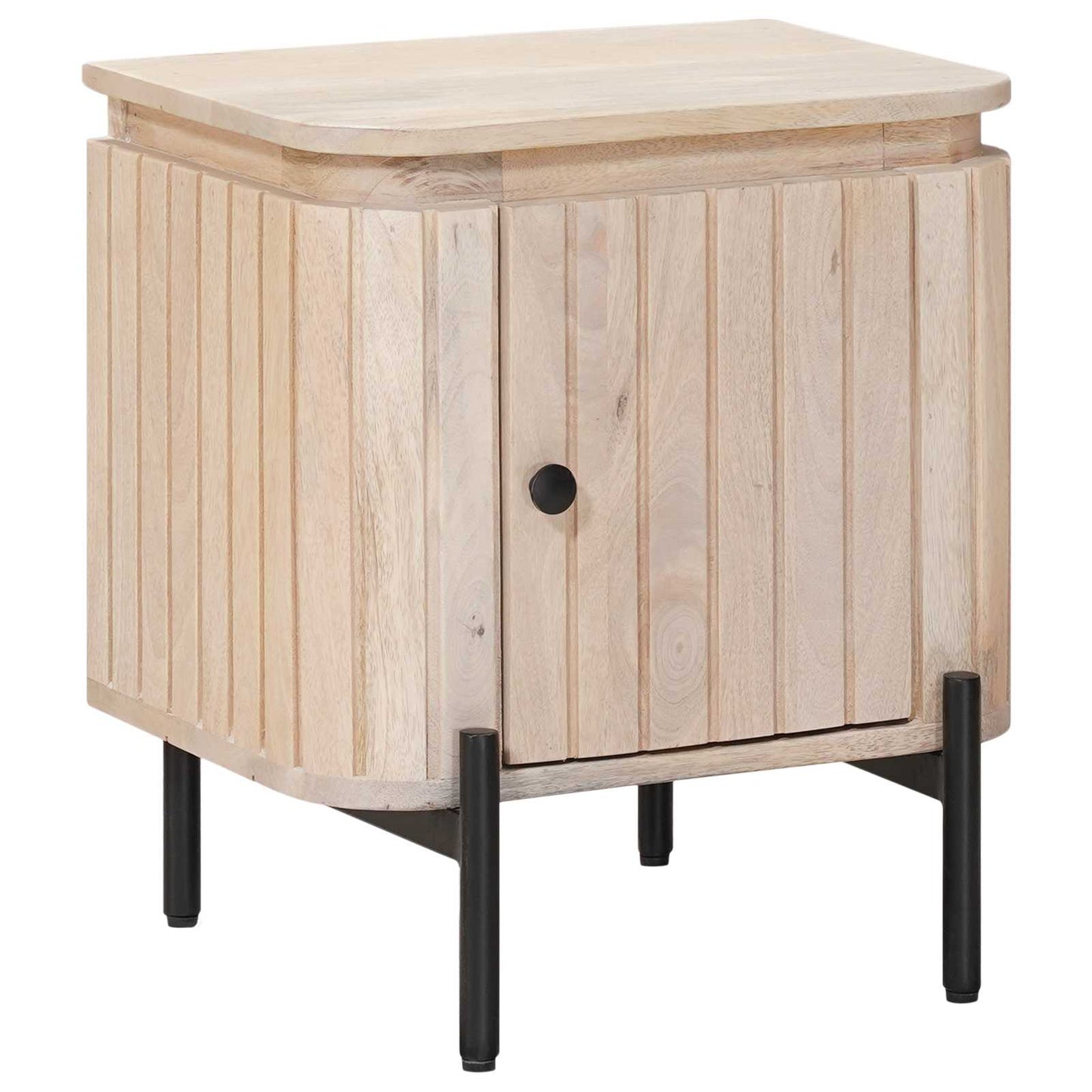 vidaXL Χειροποίητο Κομοδίνο Λευκό 40 x 30 x 45 cm Στερεό ξύλο μάνγκο