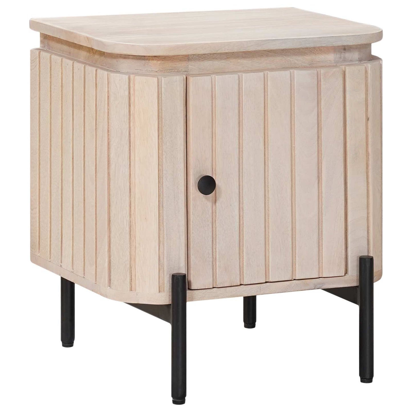 vidaXL Χειροποίητο Κομοδίνο Λευκό 40 x 30 x 45 cm Στερεό ξύλο μάνγκο