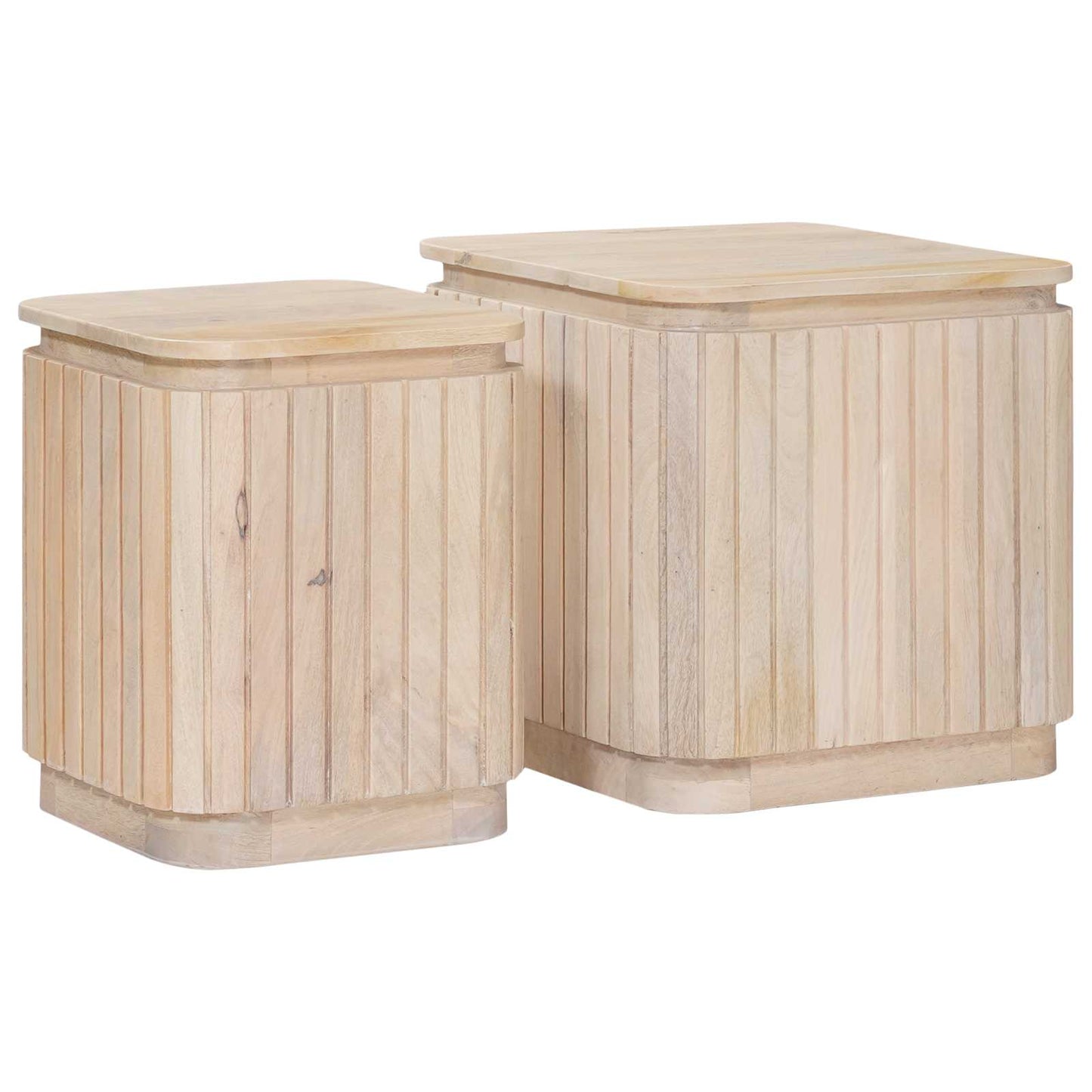 vidaXL Χειροποίητο Σετ Τραπεζιών 2 τμχ. Λευκό 45 x 45 x 45 cm