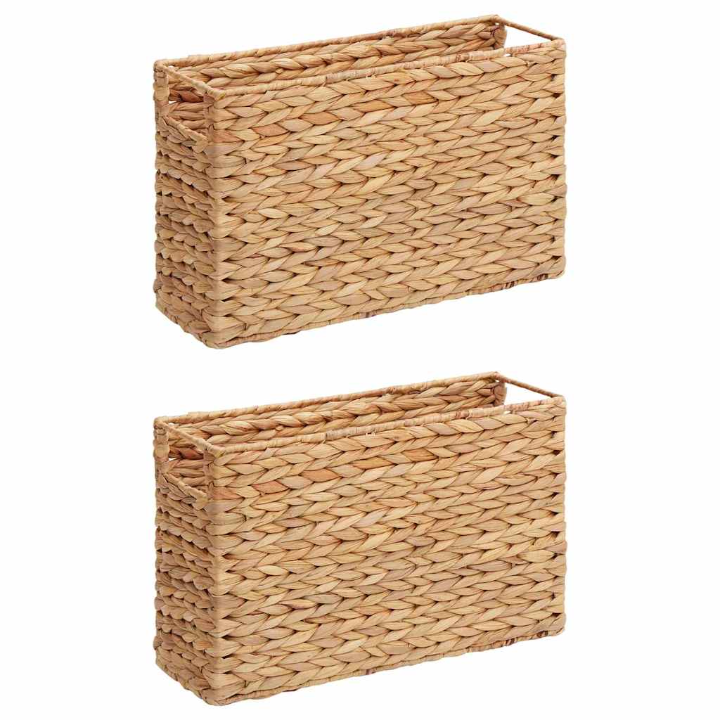 vidaXL Καλάθια Μαγazines 2 pcs Φυσικό 39 x 14 x 25 εκ Υάκινθος νερού