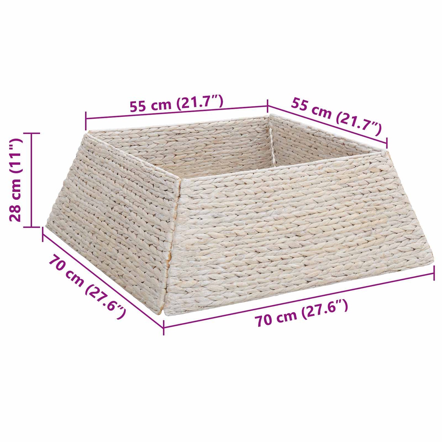 vidaXL Κολάρο Χριστουγεννιάτικου Δέντρου Λευκό 70 x 70 x 28 εκ