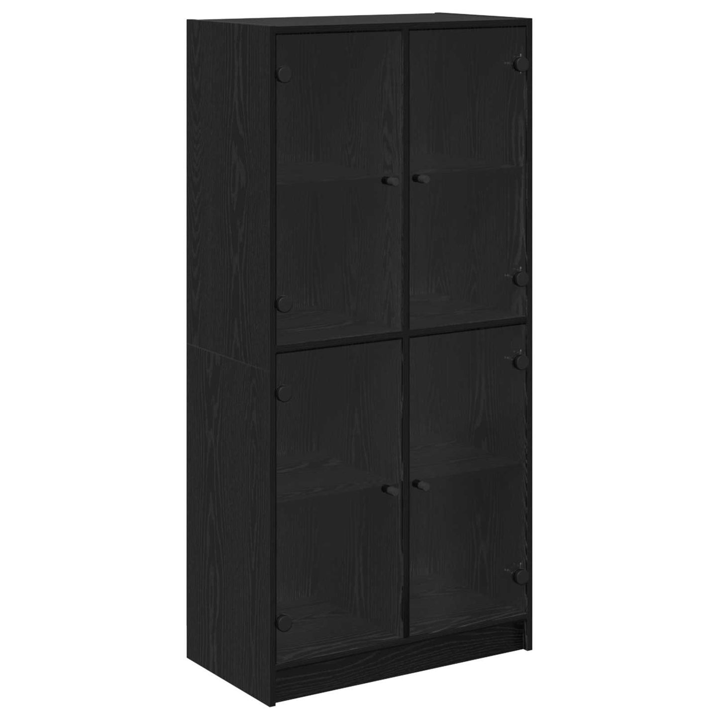 vidaXL Highboard Μαύρη Οξυά 68 x 37 x 142 εκ Επεξεργασμένο ξύλο