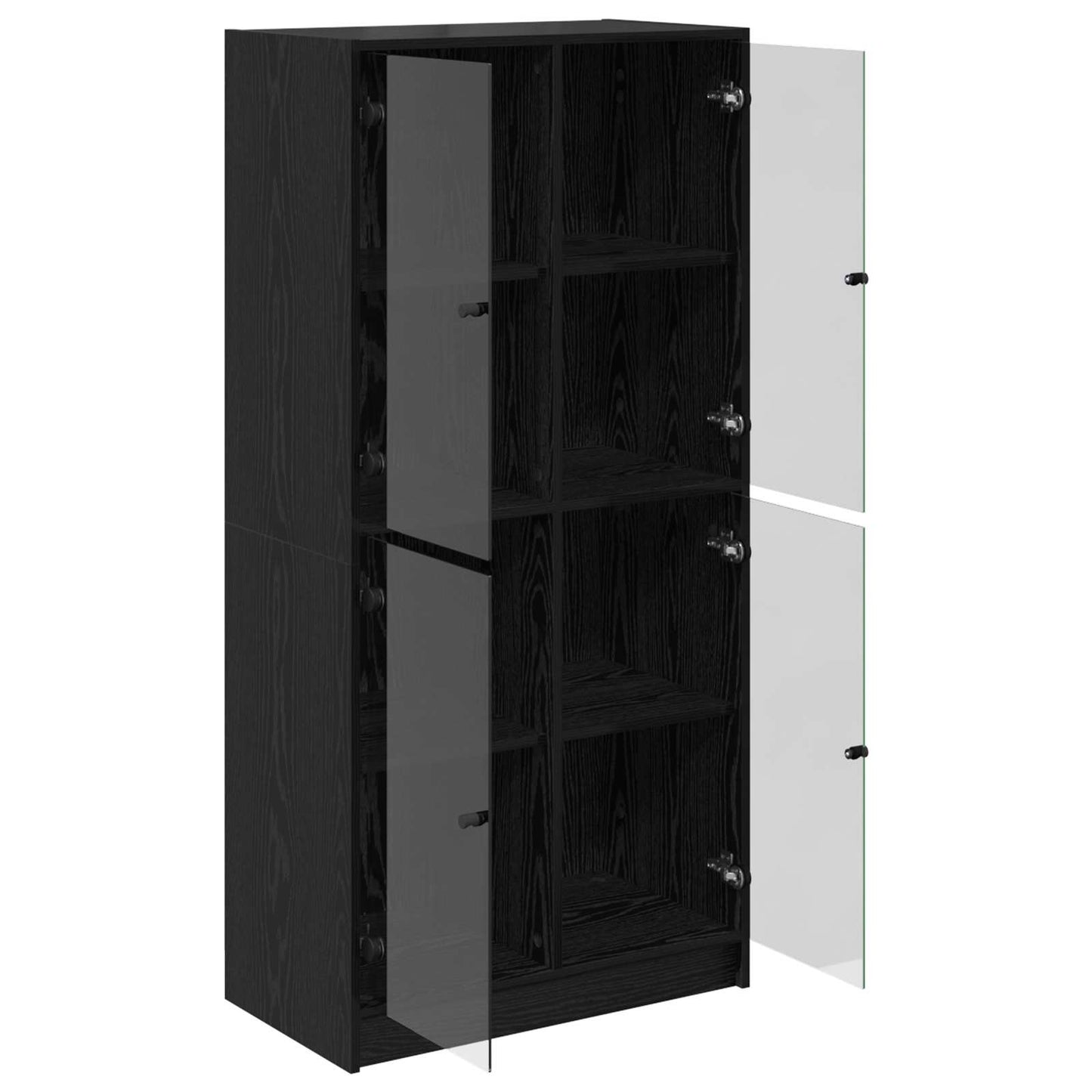 vidaXL Highboard Μαύρη Οξυά 68 x 37 x 142 εκ Επεξεργασμένο ξύλο