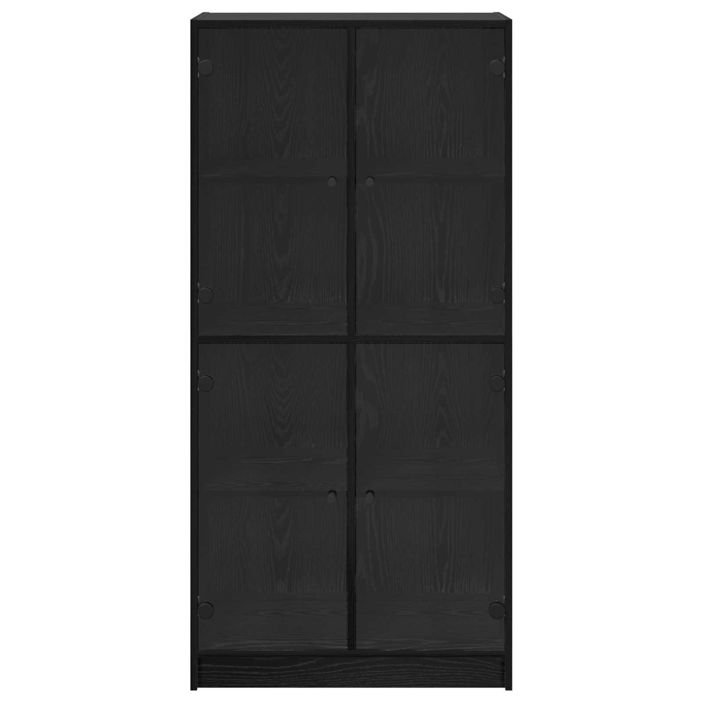 vidaXL Highboard Μαύρη Οξυά 68 x 37 x 142 εκ Επεξεργασμένο ξύλο