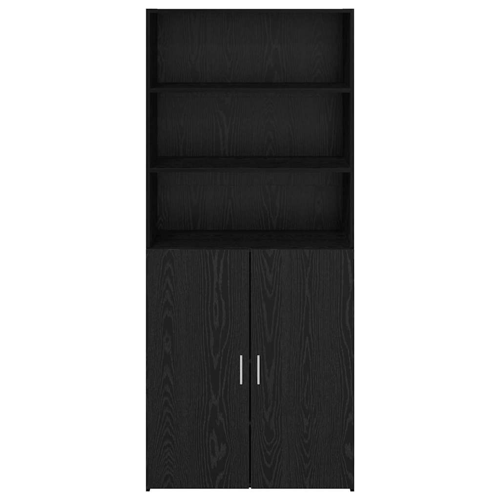 vidaXL Highboard Μαύρη Οξυά 80 x 42,5 x 185 εκ Επεξεργασμένο Ξύλο