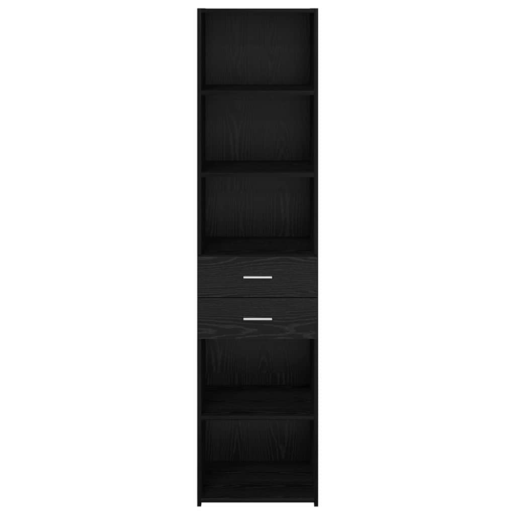vidaXL Highboard Μαύρη Οξυά 45 x 42,5 x 185 εκ. Επεξεργασμένο ξύλο