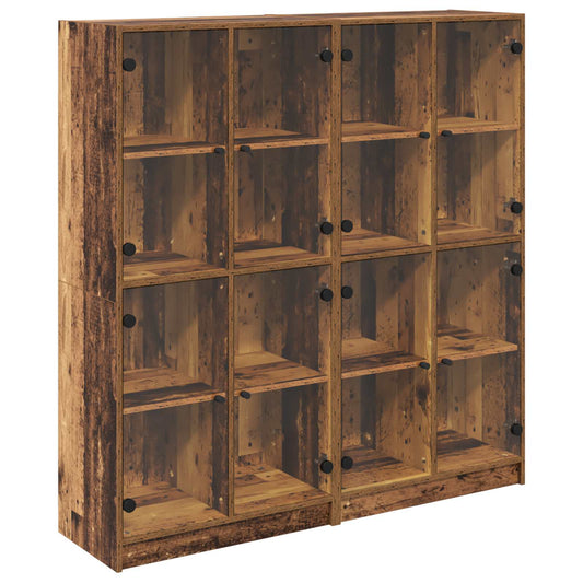 vidaXL Highboard 2 pcs Παλιό Ξύλο 68 x 37 x 142 εκ Επεξεργασμένο ξύλο