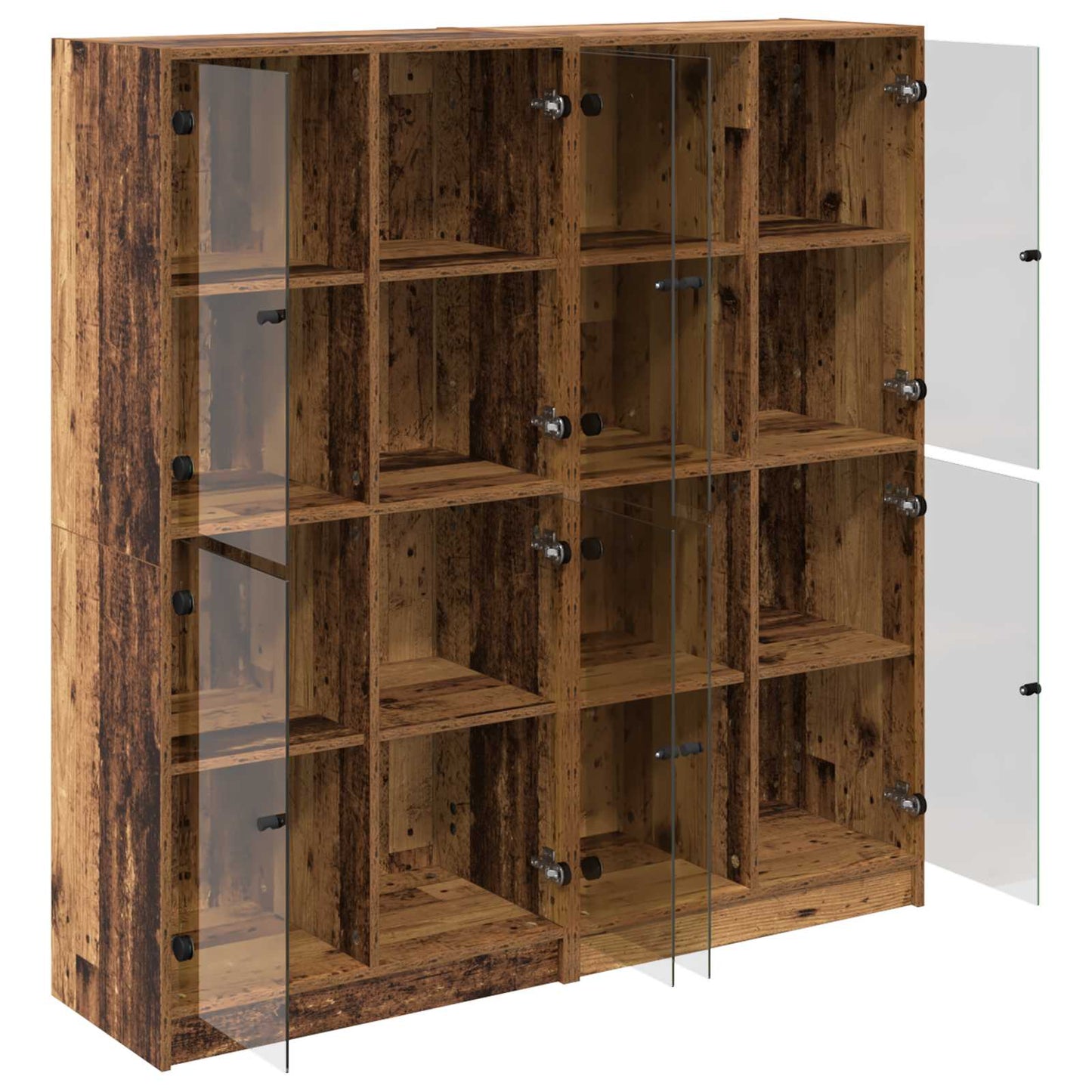 vidaXL Highboard 2 pcs Παλιό Ξύλο 68 x 37 x 142 εκ Επεξεργασμένο ξύλο