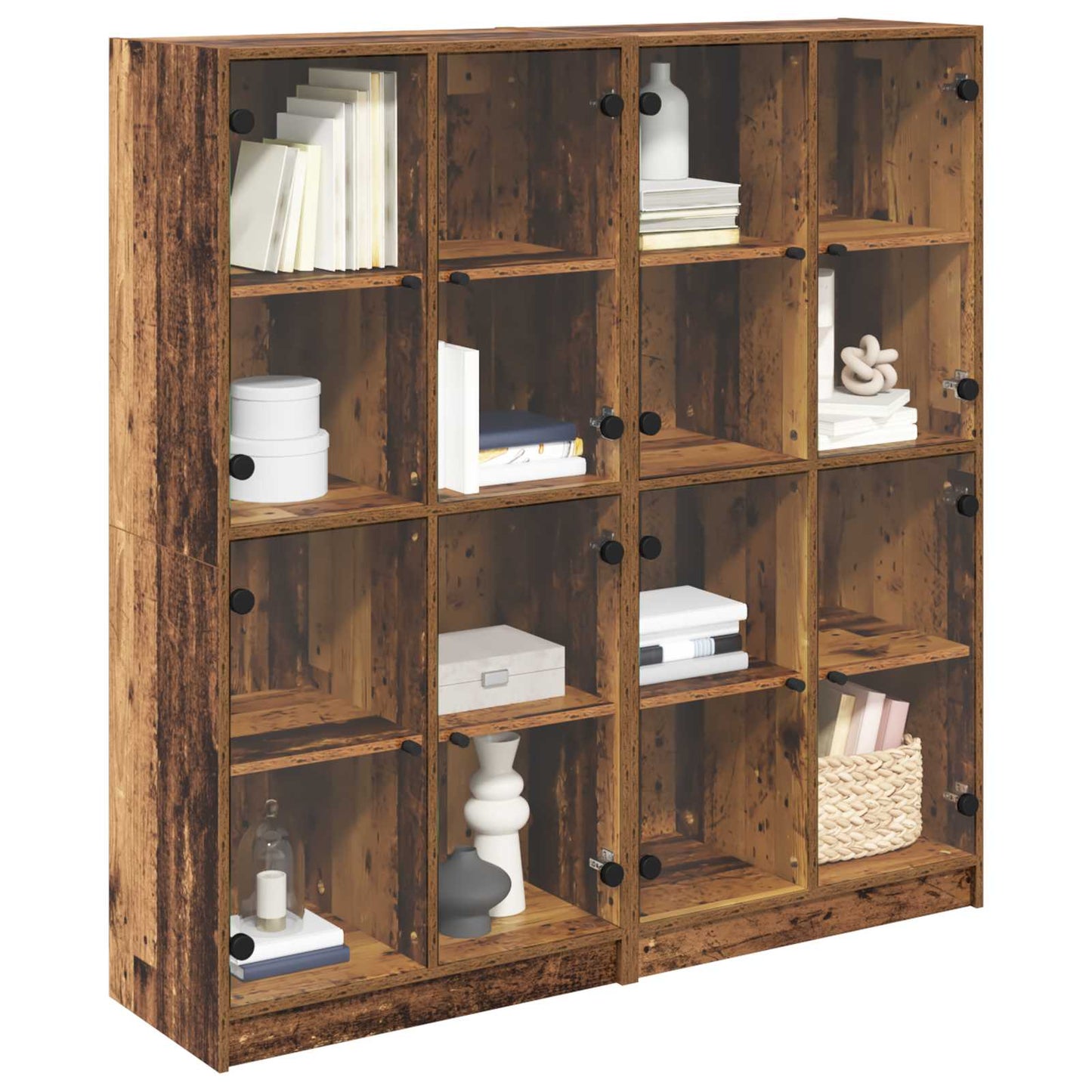 vidaXL Highboard 2 pcs Παλιό Ξύλο 68 x 37 x 142 εκ Επεξεργασμένο ξύλο
