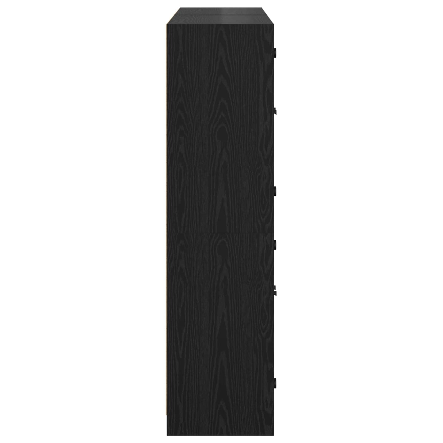 vidaXL Highboard 2 pcs Μαύρη Οξυά 68 x 37 x 142 εκ Επεξεργασμένο ξύλο