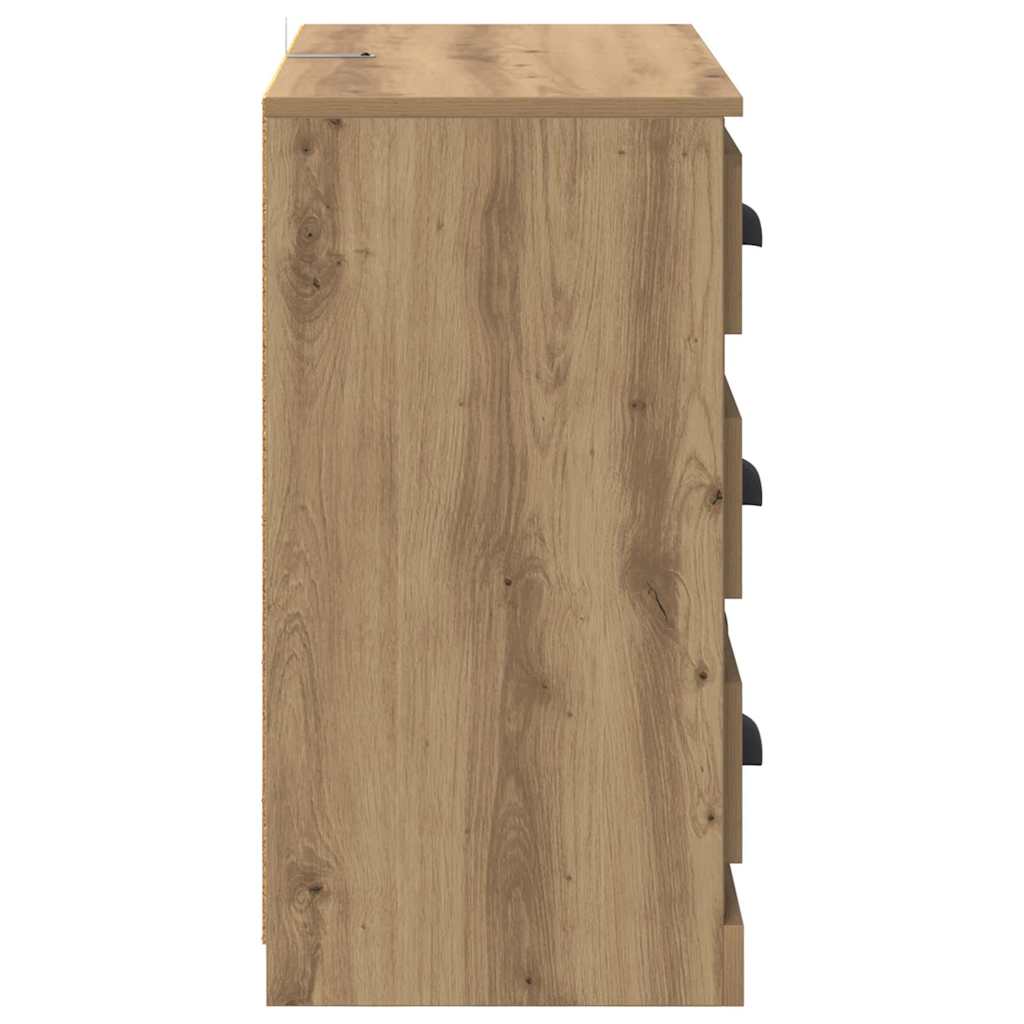 vidaXL Παραδοσιακά Πλευρικά Έπιπλα με συρτάρι 2 pcs Artisan Oak