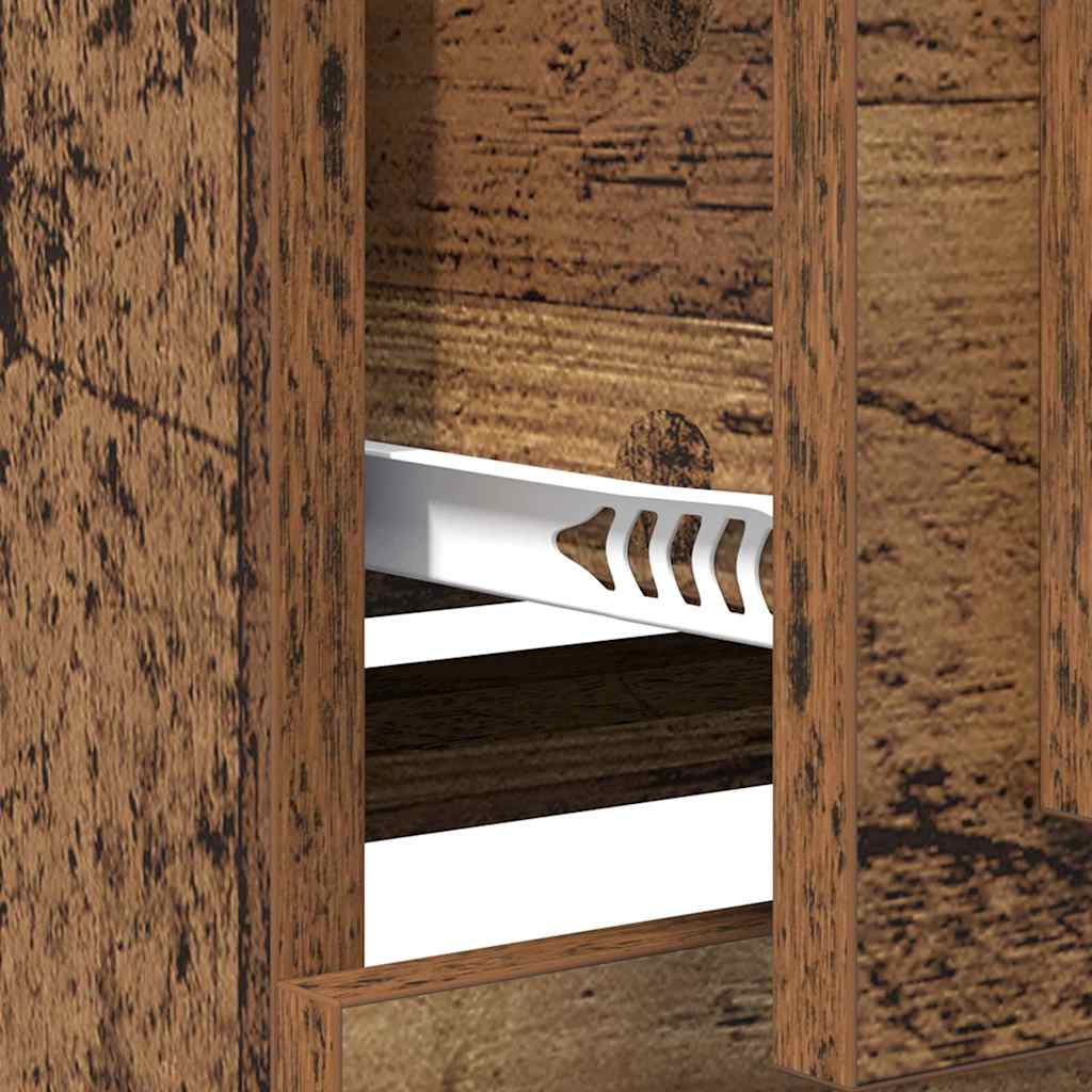 vidaXL Παραδοσιακά Πλευρικά Έπιπλα με συρτάρι 2 pcs Παλιό Ξύλο