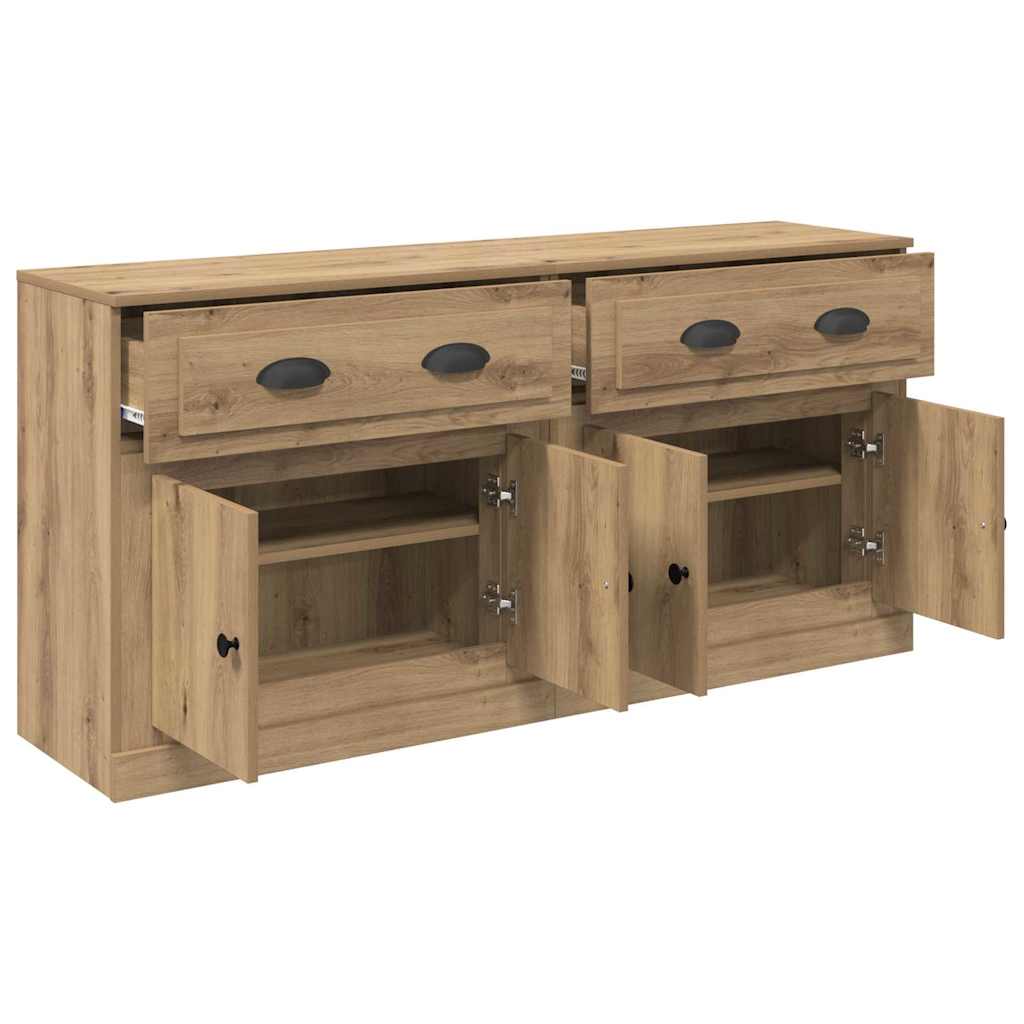 vidaXL Παραδοσιακά Πλευρικά Έπιπλα με συρτάρι 2 pcs Artisan Oak