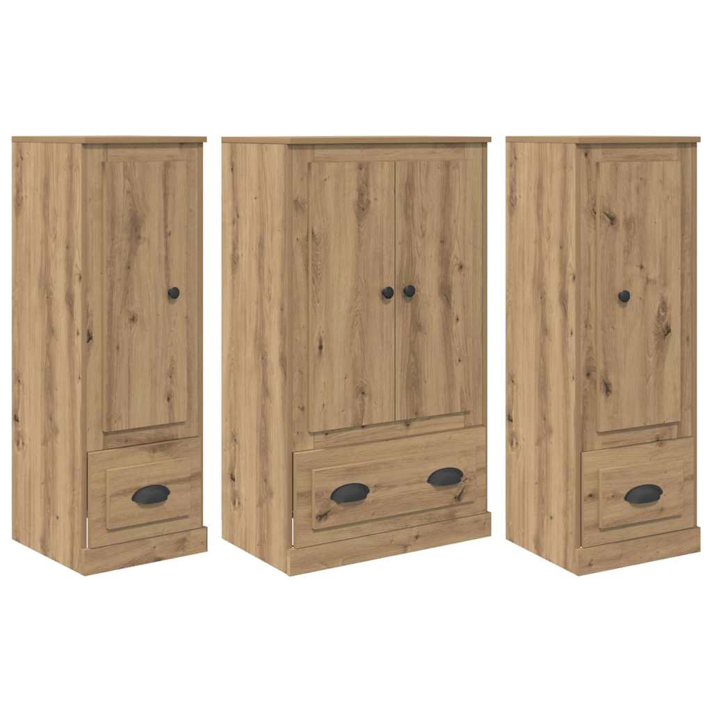vidaXL Highboard με συρτάρι 3 pcs Artisan Oak Επεξεργασμένο ξύλο