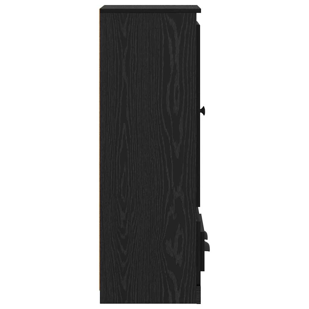 vidaXL Πλαϊνό γραφείο με συρτάρι 3 pcs Μαύρη Οξυά Επεξεργασμένο ξύλο