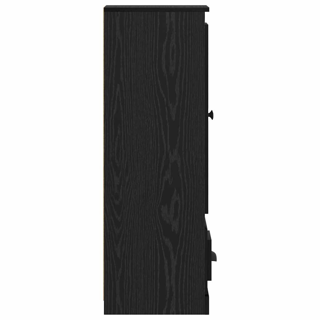 vidaXL Πλαϊνό γραφείο με συρτάρι 3 pcs Μαύρη Οξυά Επεξεργασμένο ξύλο