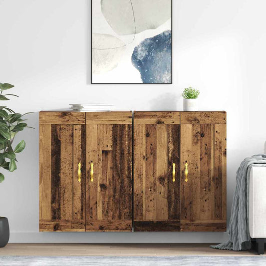 vidaXL Ντουλάπα τοίχου Επιτοίχιο 2 pcs Παλιό ξύλο 69,5 x 34 x 90 εκ.