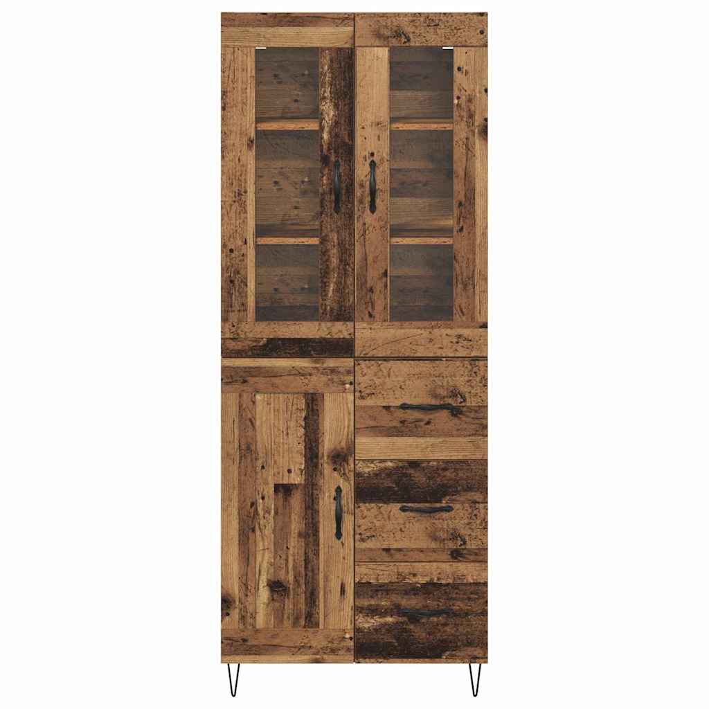 vidaXL Highboard Παλιό Ξύλο 69,5 x 34 x 90 εκ. Επεξεργασμένο ξύλο