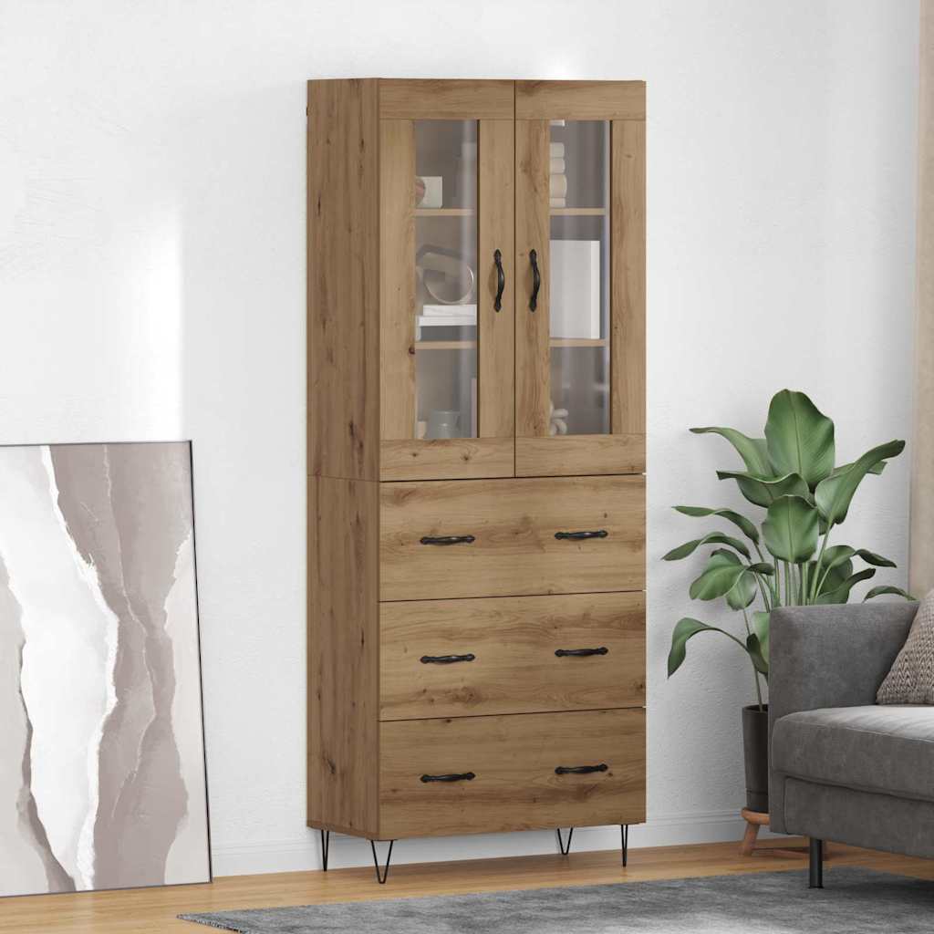 vidaXL Highboard Artisan Oak 69,5 x 34 x 90 εκ. Επεξεργασμένο ξύλο