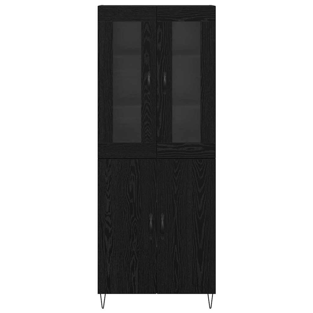 vidaXL Highboard Λευκός και Μαύρος Δρυς 69,5 x 34 x 180 εκ.