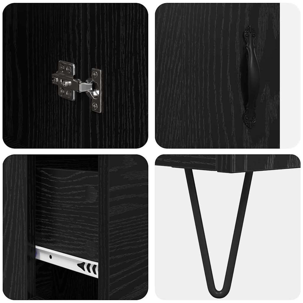 vidaXL Highboard Μαύρη Οξυά 69,5 x 34 x 90 εκ. Επεξεργασμένο ξύλο