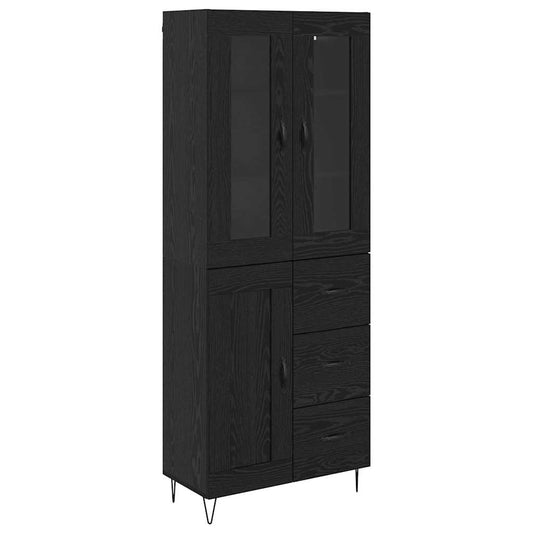 vidaXL Highboard Μαύρη Οξυά 69,5 x 34 x 90 εκ. Επεξεργασμένο ξύλο