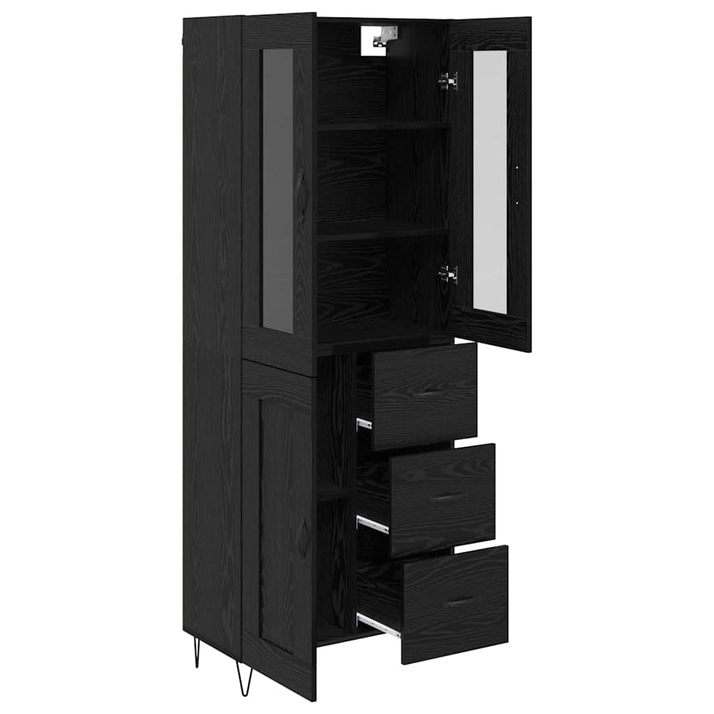 vidaXL Highboard Μαύρη Οξυά 69,5 x 34 x 90 εκ. Επεξεργασμένο ξύλο