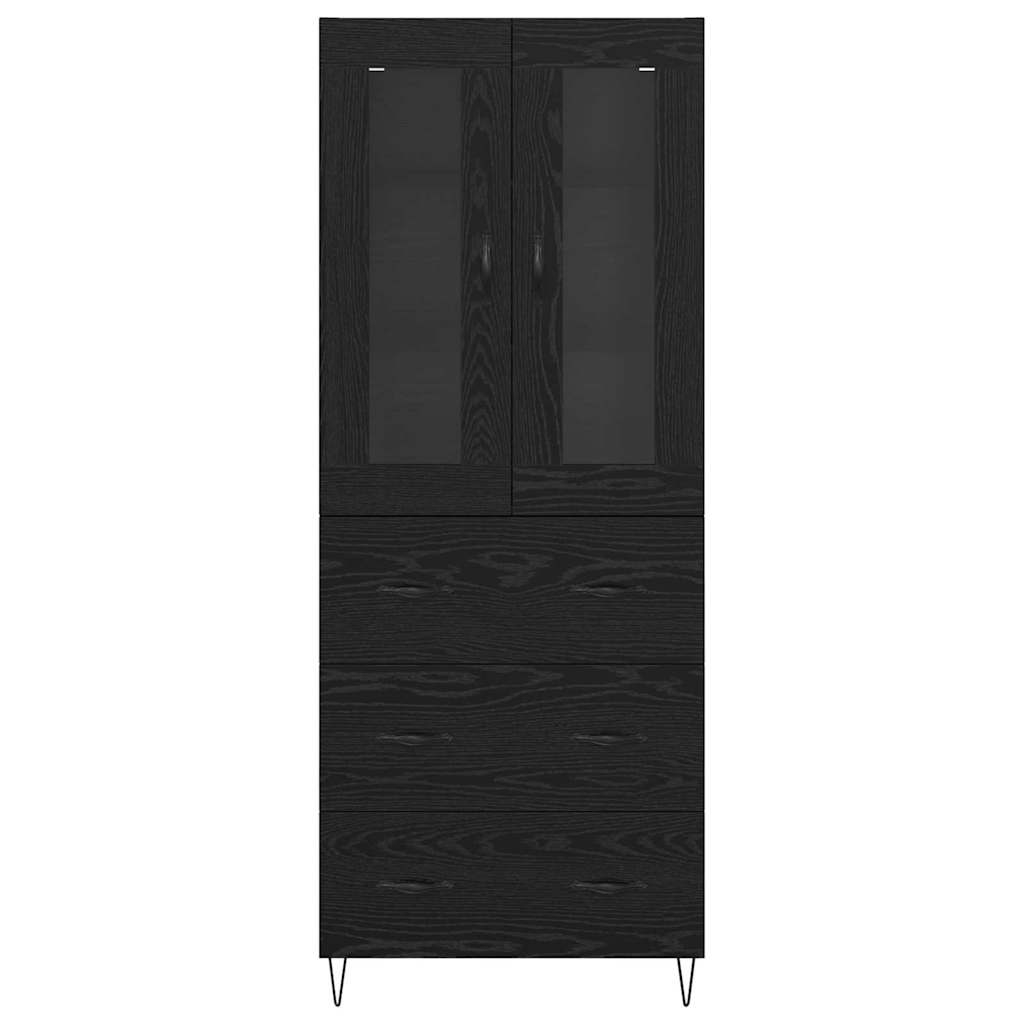 vidaXL Highboard Μαύρη Οξυά 69,5 x 34 x 90 εκ. Επεξεργασμένο ξύλο