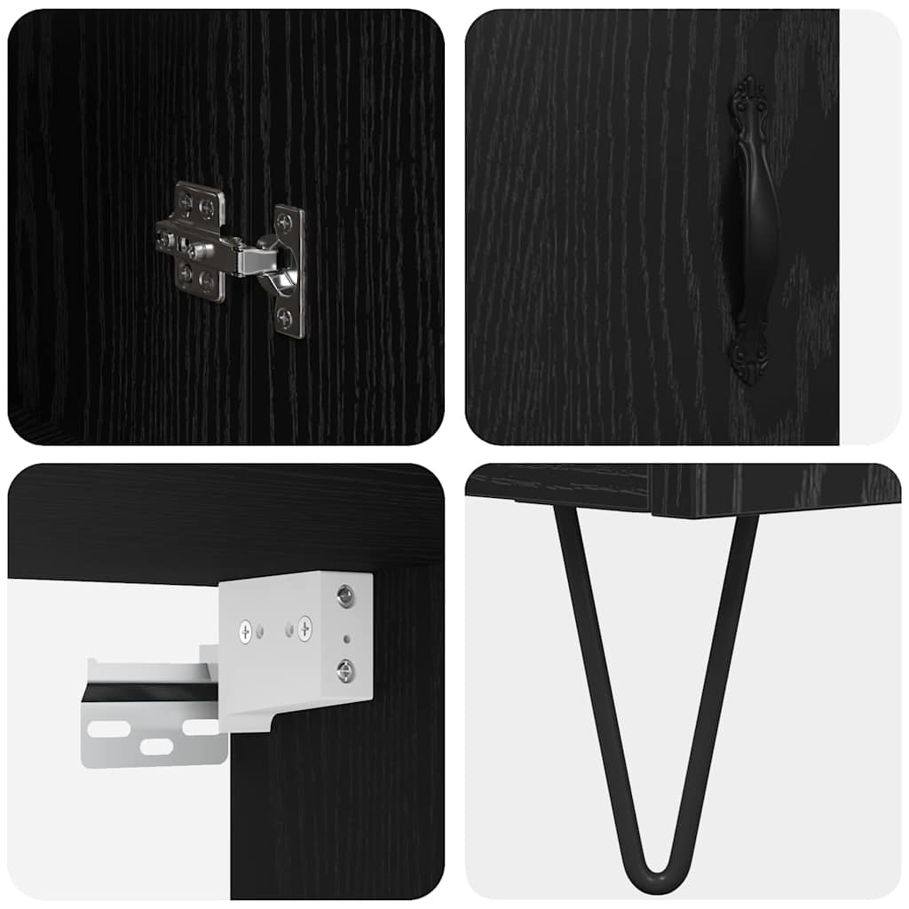 vidaXL Highboard Μαύρη Οξυά 69,5 x 34 x 90 εκ. Επεξεργασμένο ξύλο