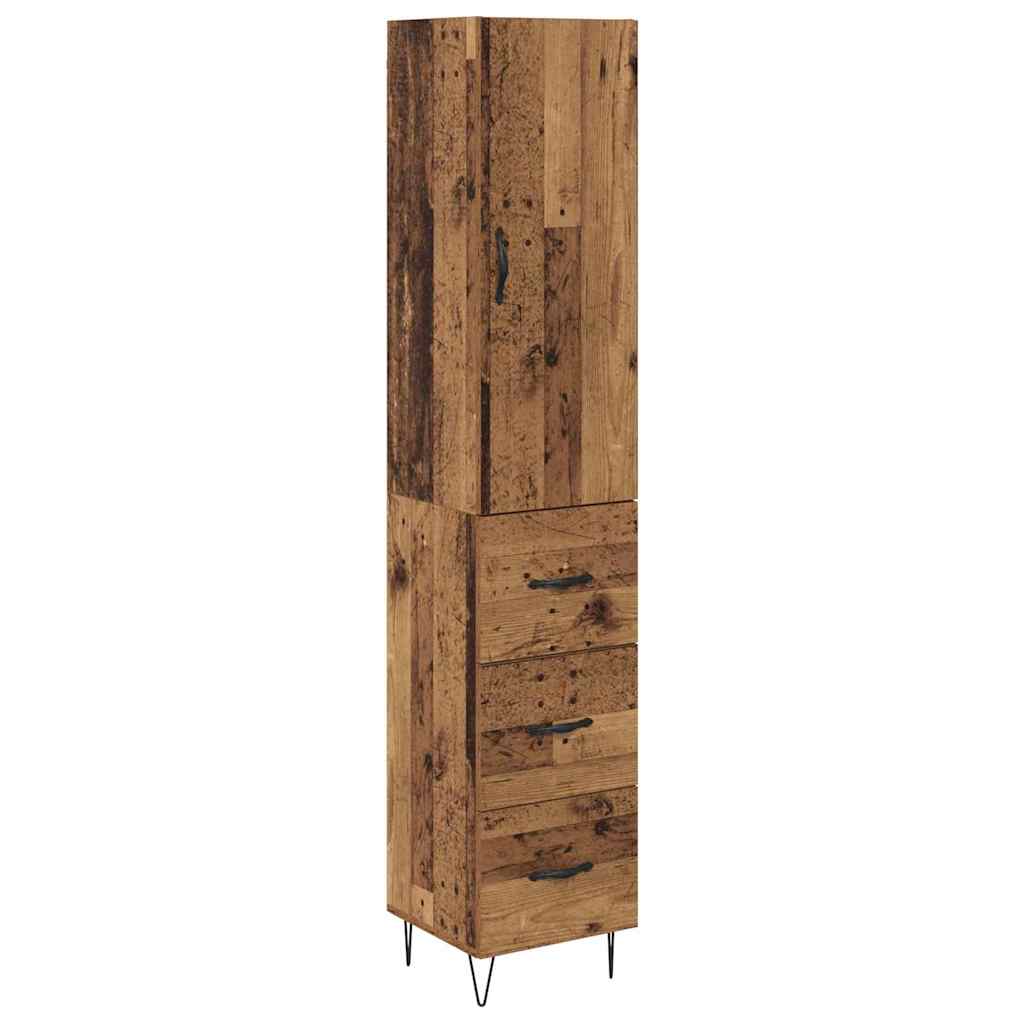 vidaXL Highboard Παλιό Ξύλο 34,5 x 34 x 90 εκ. Επεξεργασμένο ξύλο
