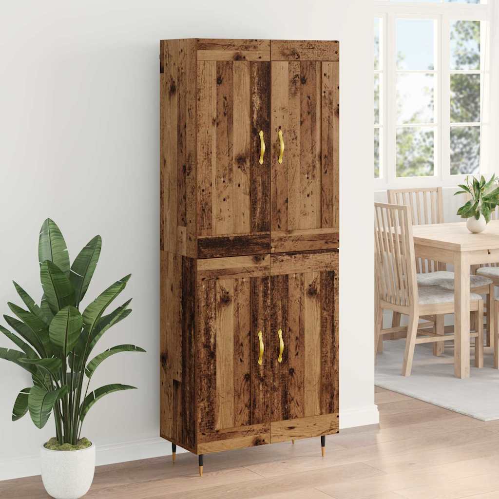 vidaXL Highboard Παλιό Ξύλο 69,5 x 34 x 90 εκ. Επεξεργασμένο ξύλο